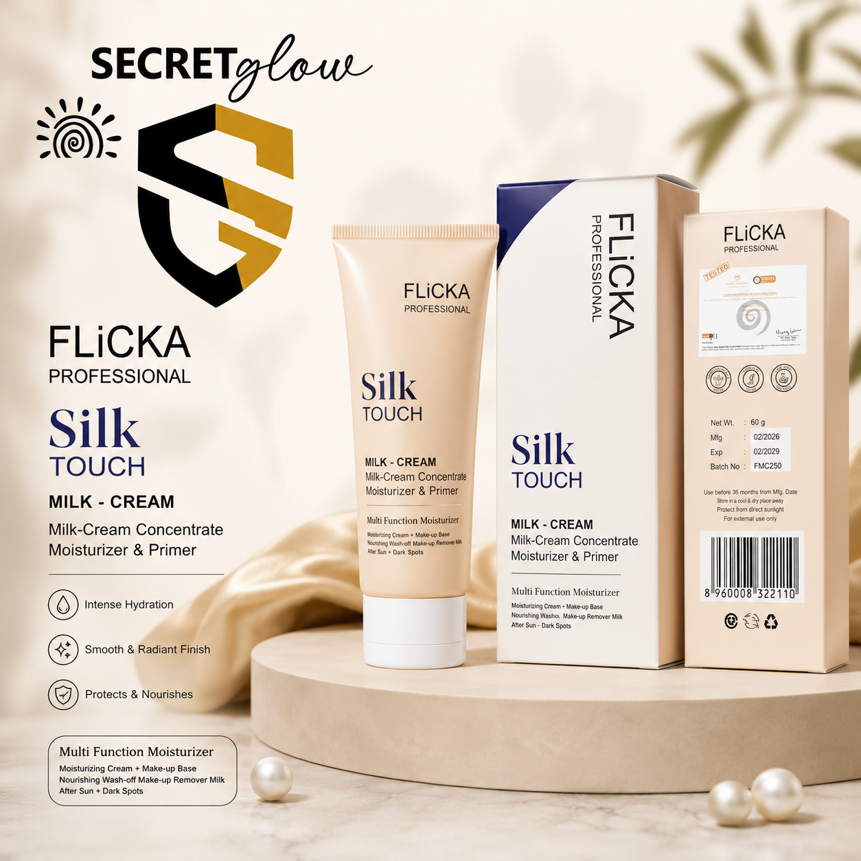 FLICKA Silk Touch Cream Moisturizer + Primer