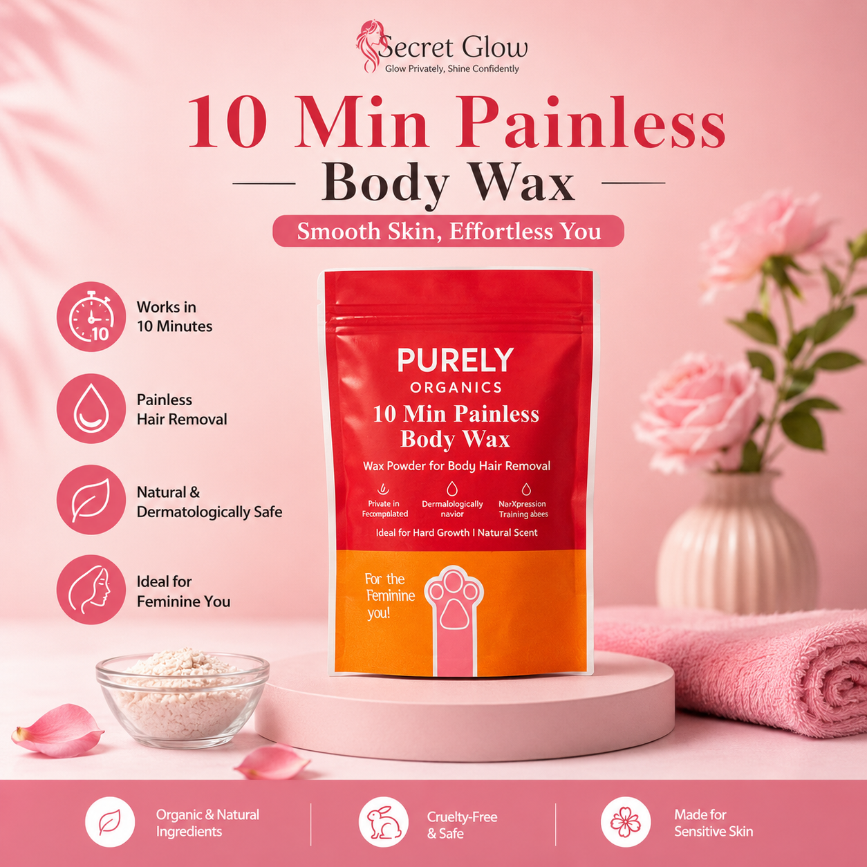 10-Min Painless Body Wax Powder
