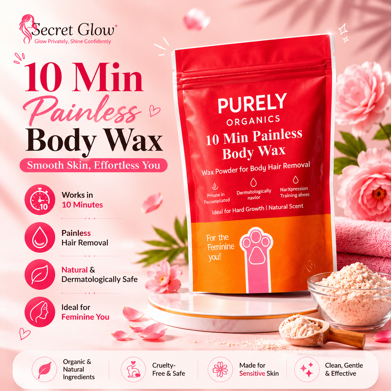 10-Min Painless Body Wax Powder