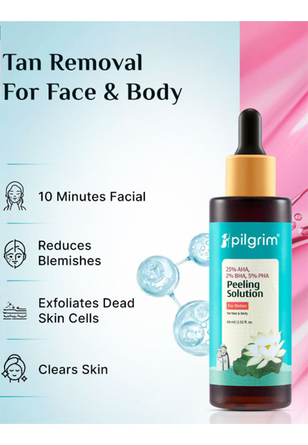 Pilgrim 25% AHA + 2% BHA + 5% PHA Peeling Solution for Face -30 ml