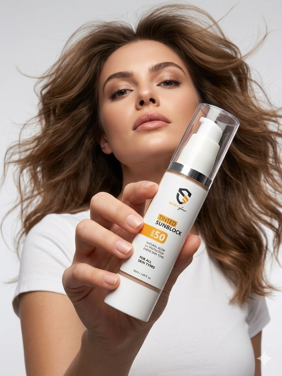 Secret Glow Tinted Sunblock SPF 50 – Natural Glow & UV Protection