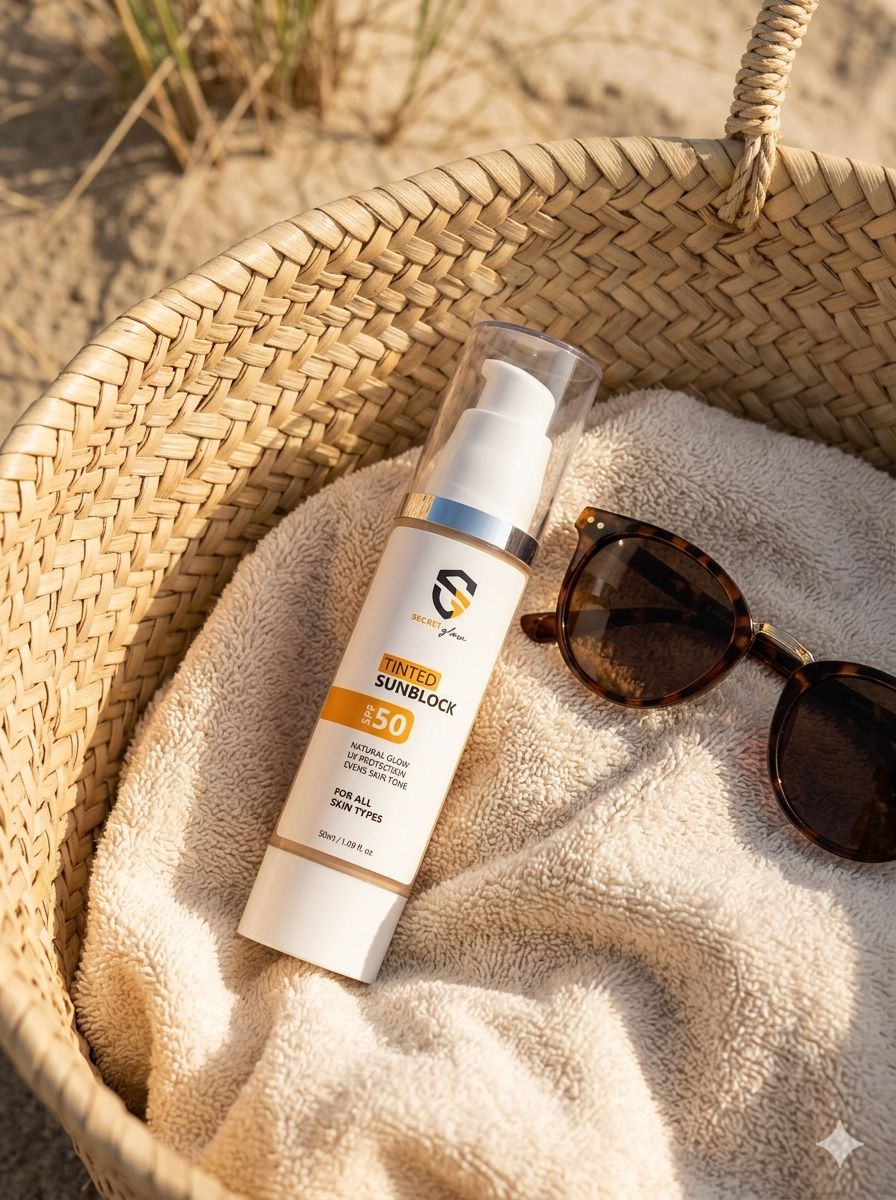 Secret Glow Tinted Sunblock SPF 50 – Natural Glow & UV Protection
